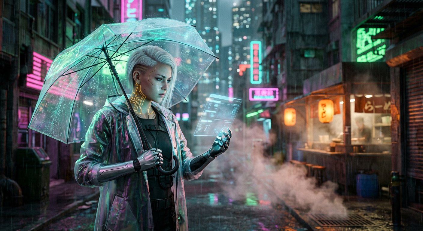 Neon Noir Vigil in Neo-Tokyo