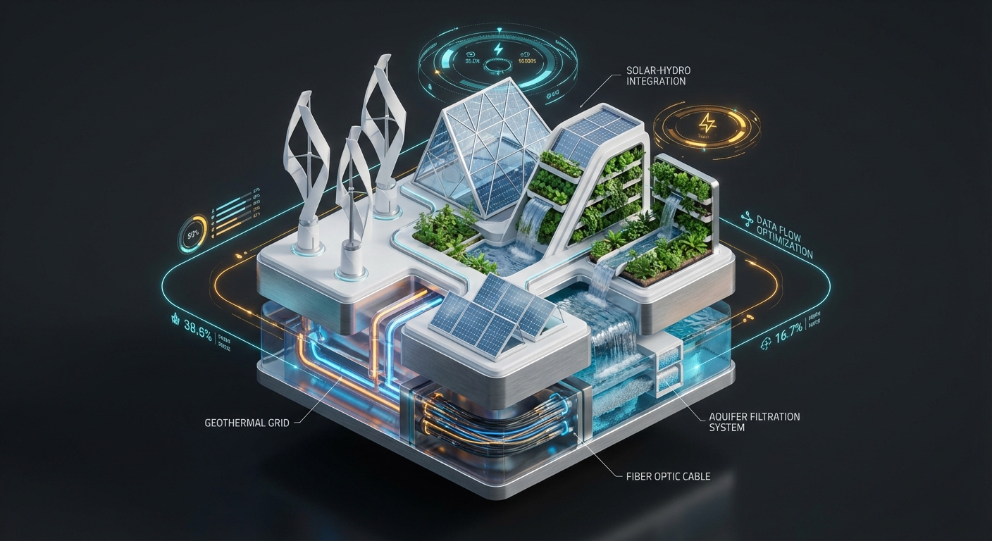 The Azure and Amber Blueprint: An Eco-Futurist Diorama