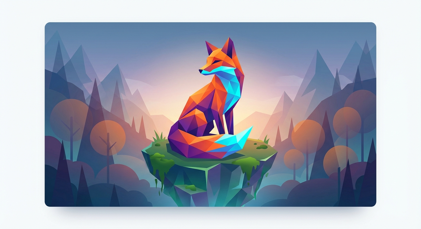Aurora Vulpine: A Geometric Dreamscape