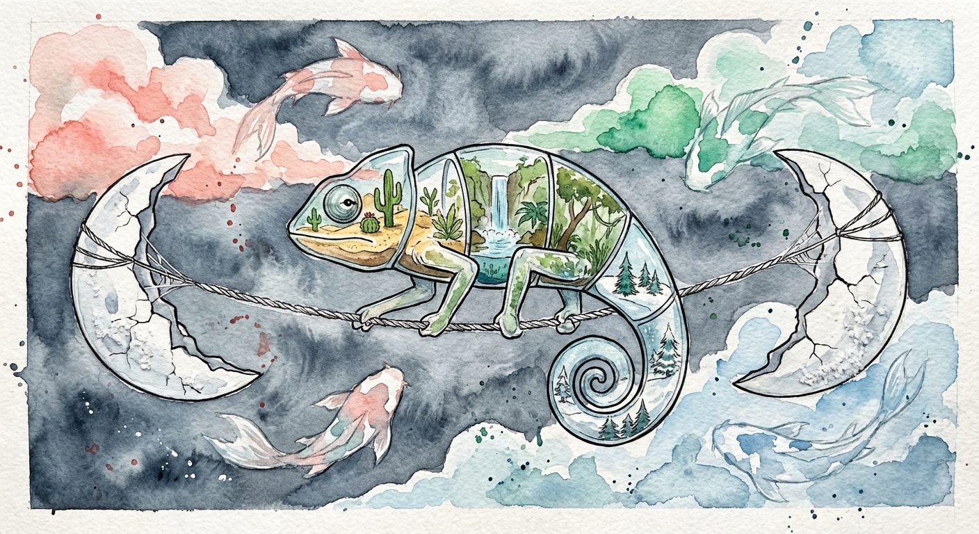 Watercolor Worlds on a Spider's Thread