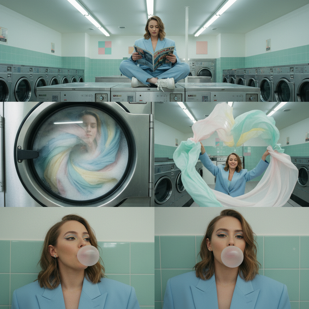 Pastel Spin Cycle: The Laundromat Editorial