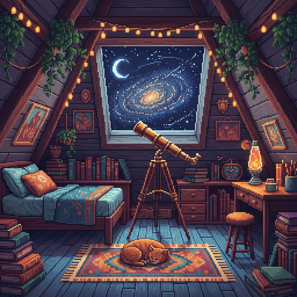 Stargazer's Sanctum: The Attic Observatory