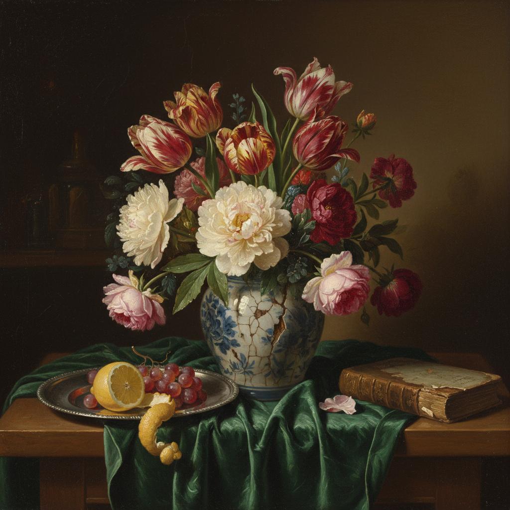 The Velvet Vanitas: A Still Life in Bloom