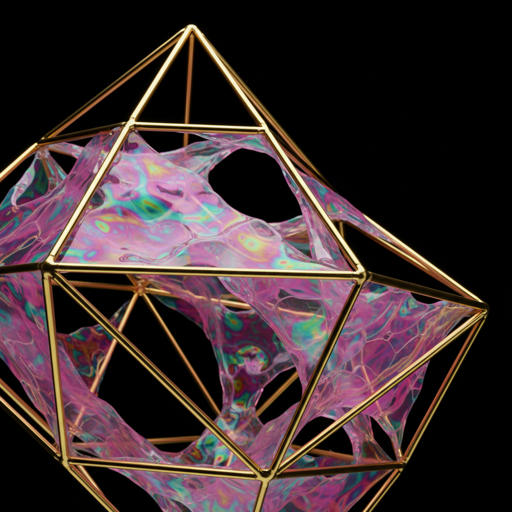 Iridescent Tesseract: Soap Film Geometries