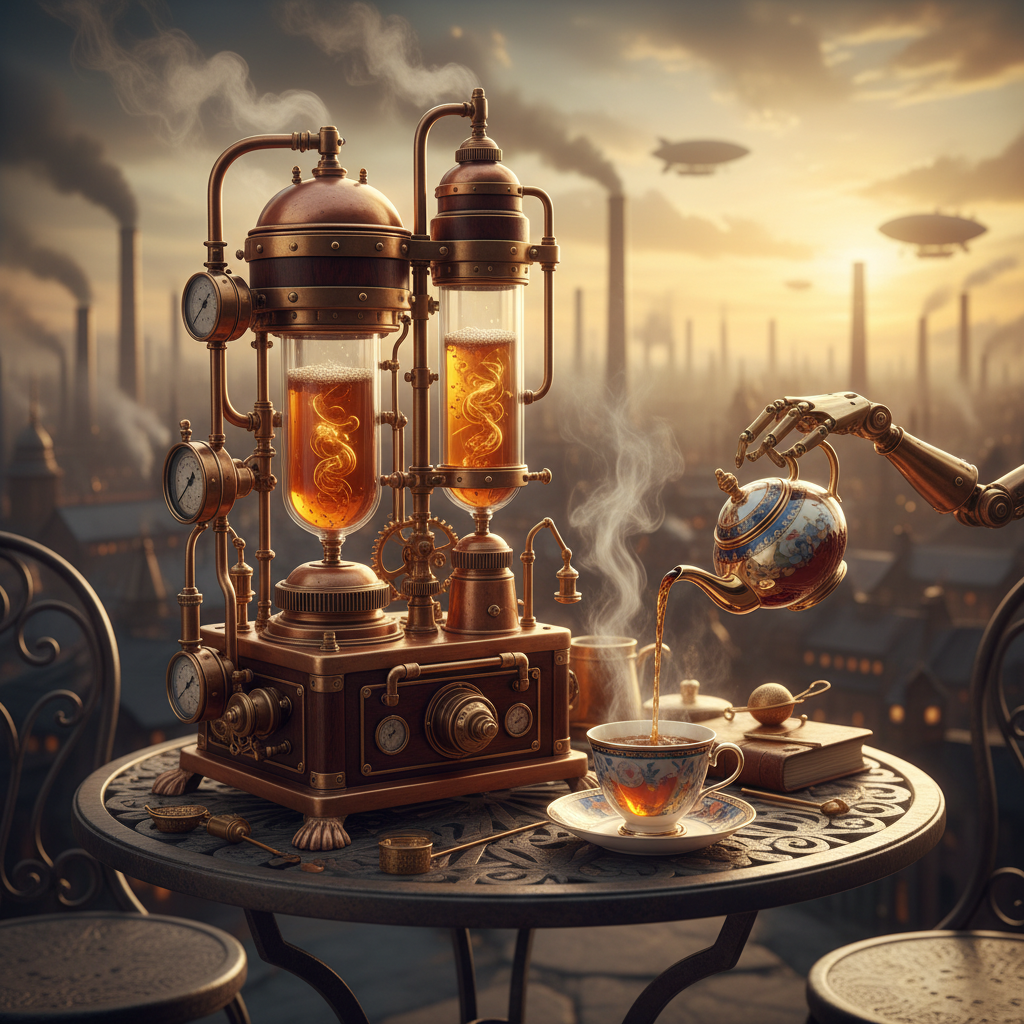 Aether-Tea Engine at Golden Hour