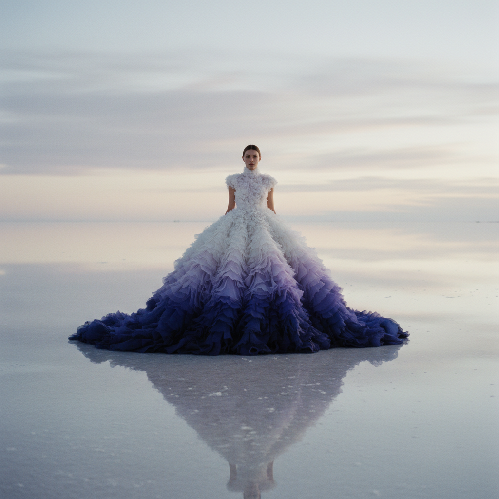 Indigo Bloom: The Organza Horizon