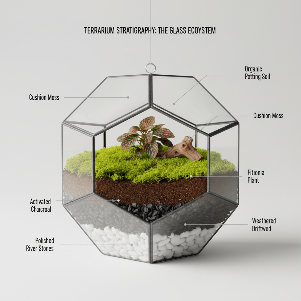 Stratified Serenity: Dodecahedron Terrarium