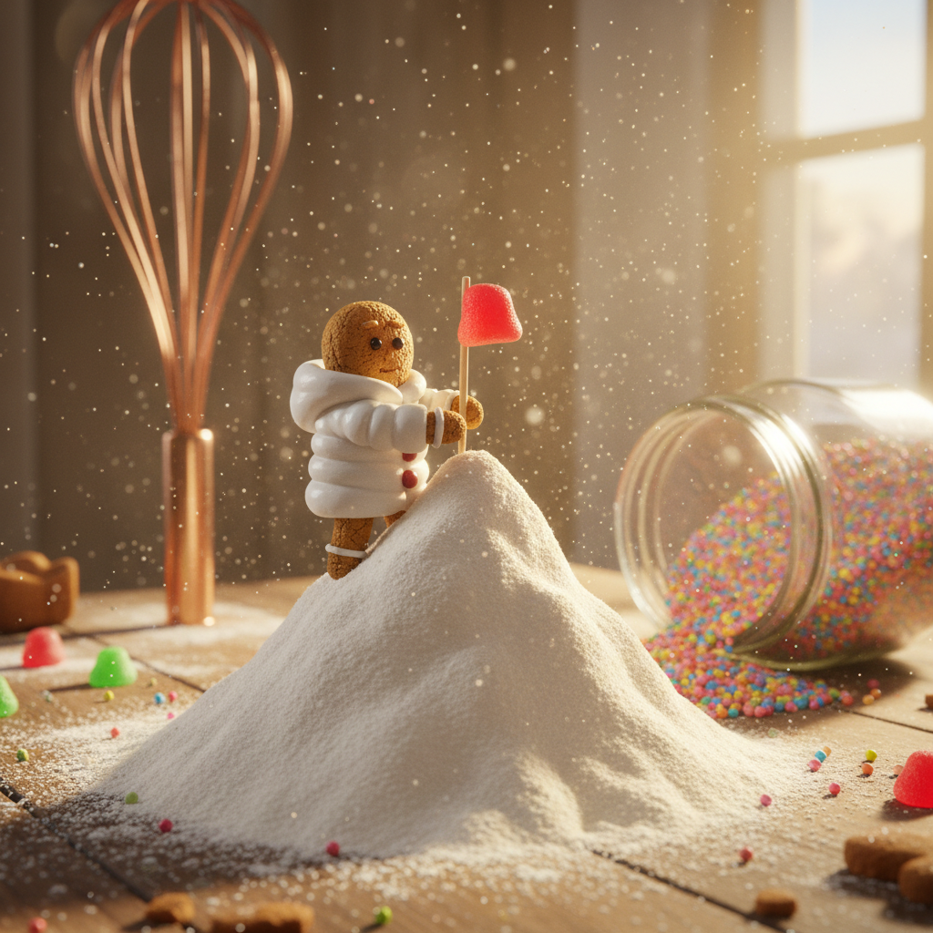 The Gingerbread Summit: Pip's Icy Ascent