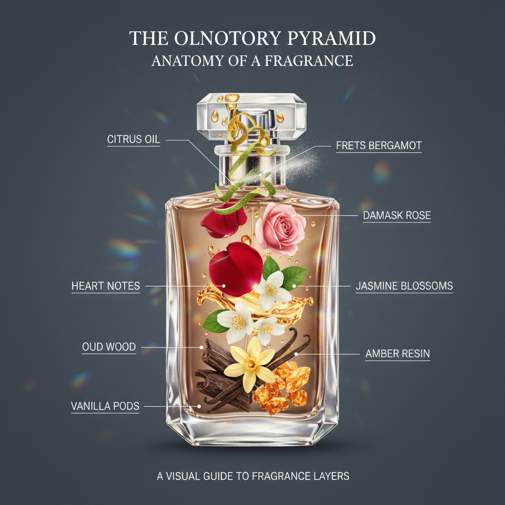 The Olfactory Pyramid: Crystal Scent Deconstruction