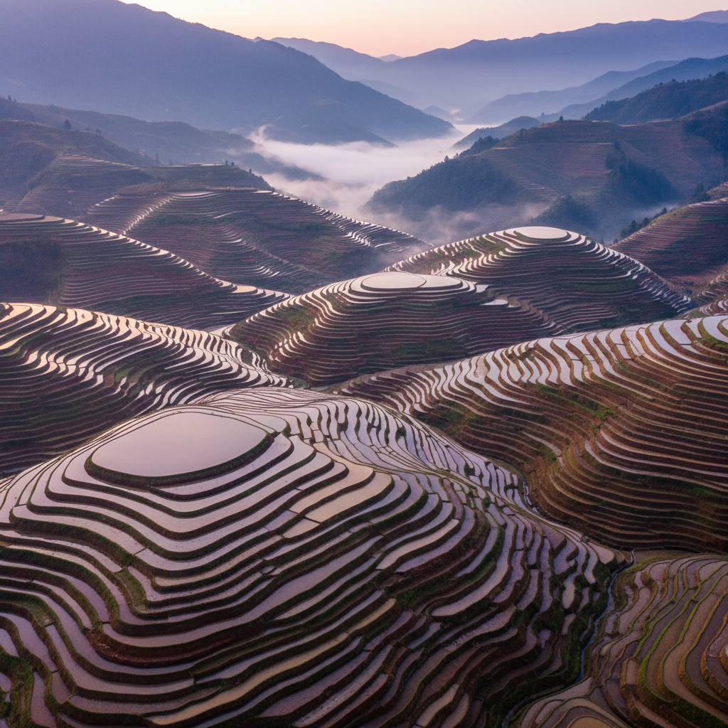 Yuanyang's Dawn: The Mirror Staircase