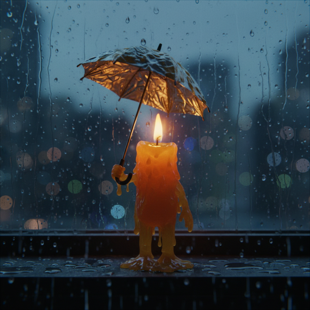 The Waxen Voyager: Wick's Rainy Vigil