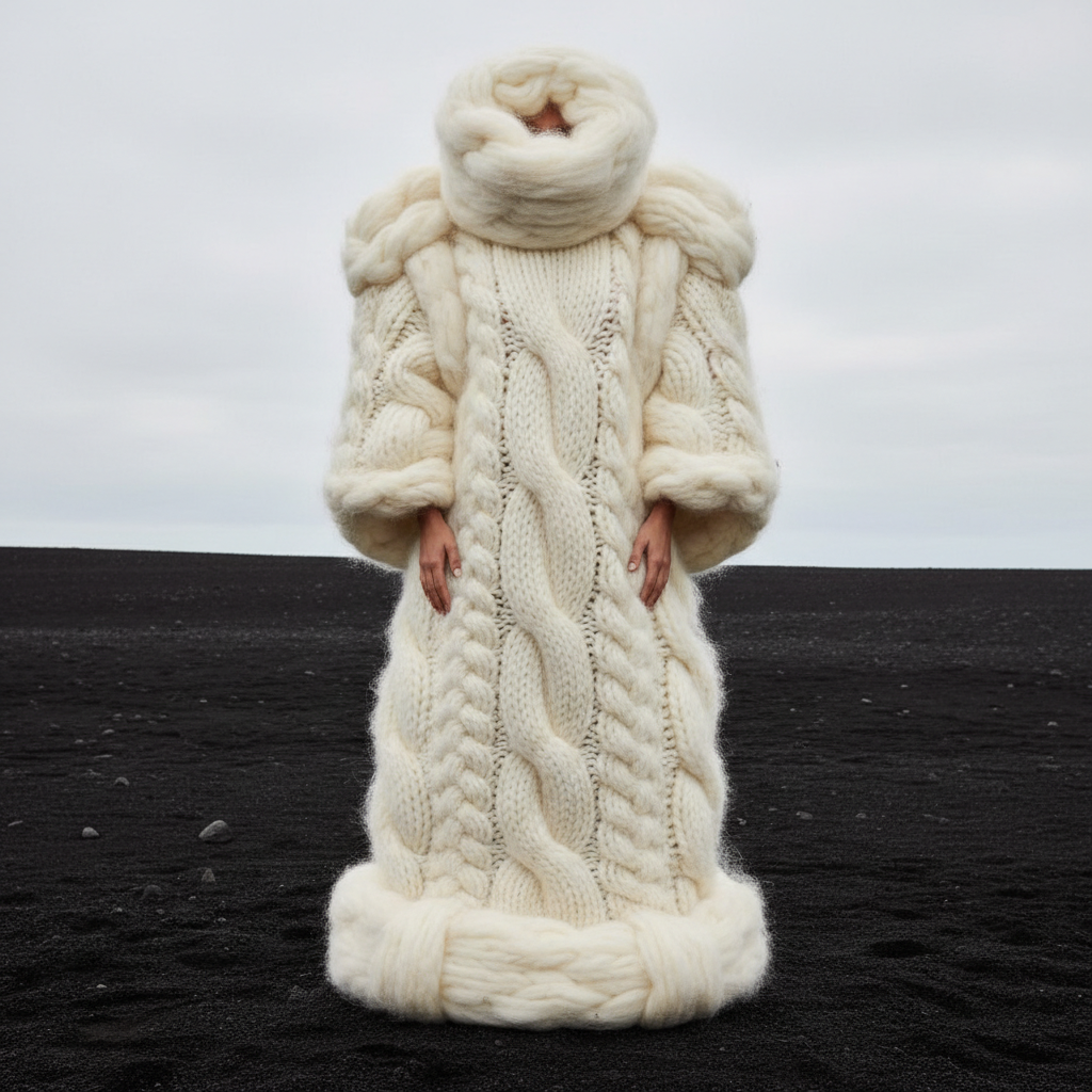 Merino Monolith: Sculptural Knitwear