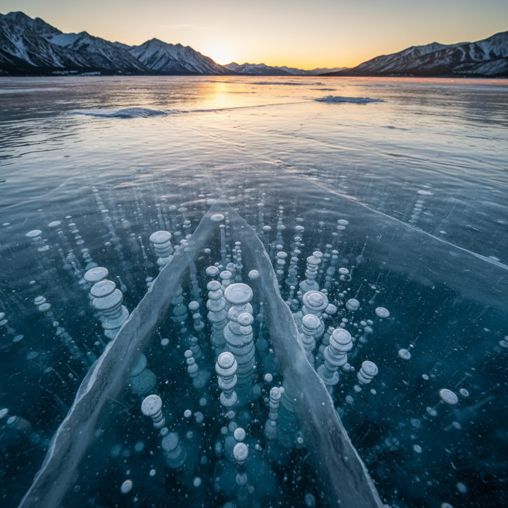 Subzero Mosaic: The Frozen Breath of the Lake