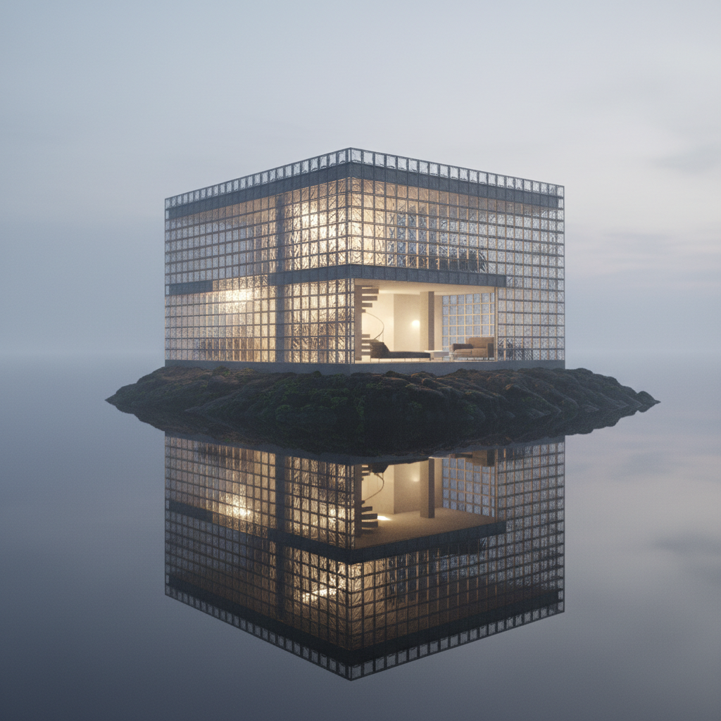 The Silica Lantern: Glass Block Sanctuary