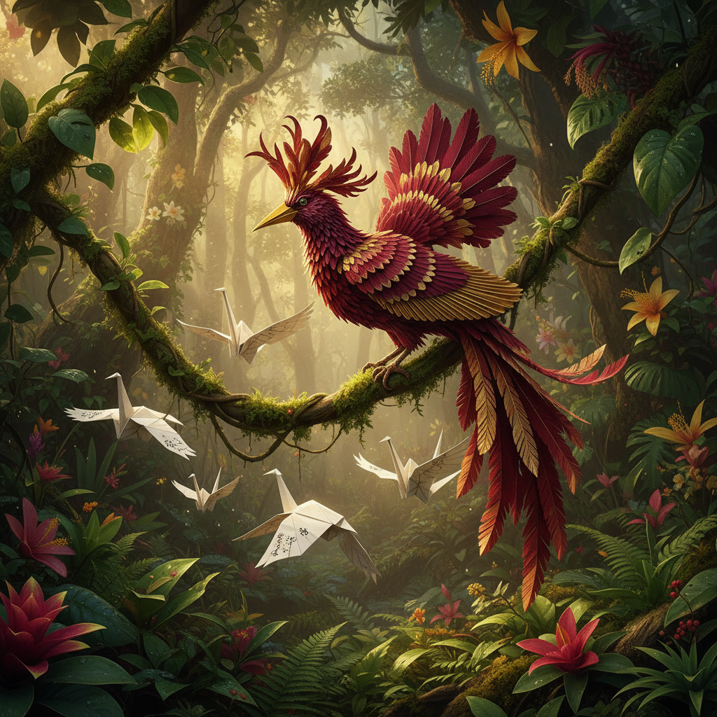 Paper Plumage: The Origami Canopy