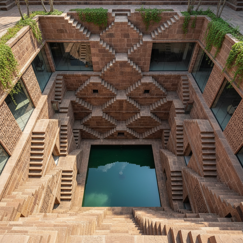 The Lithic Descent: Stepwell Residence