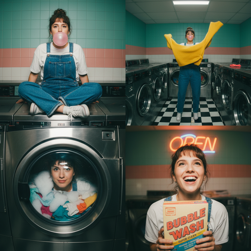 Bubblegum Cycle: Retro Laundromat Dream