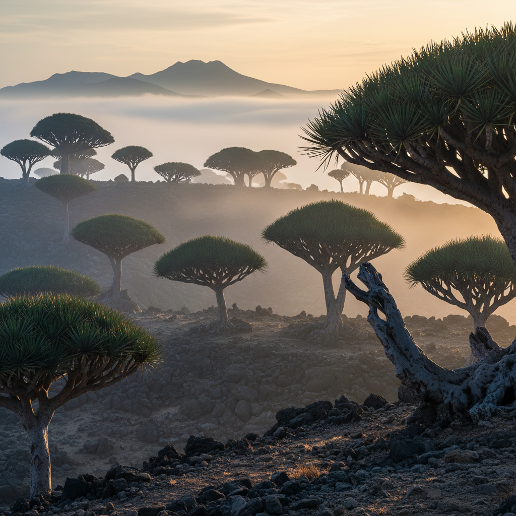 Crimson Canopy: Socotra's Dawn