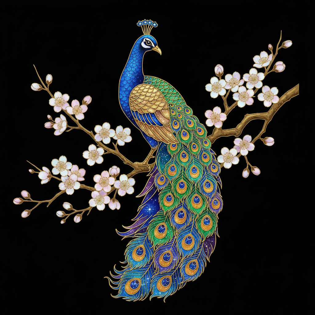 The Enamel Galaxy: Cloisonné Peacock