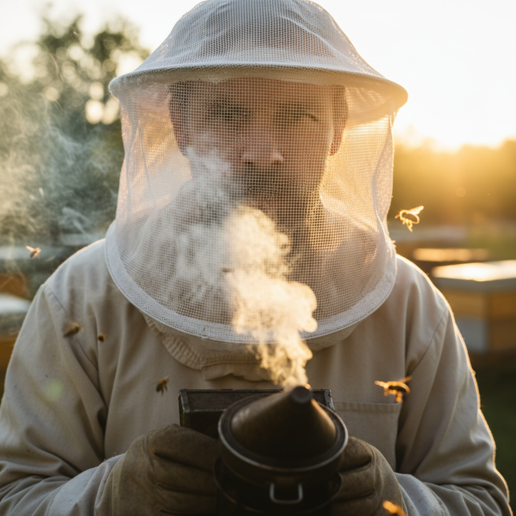 The Apiarist's Vigil: Amber & Mesh