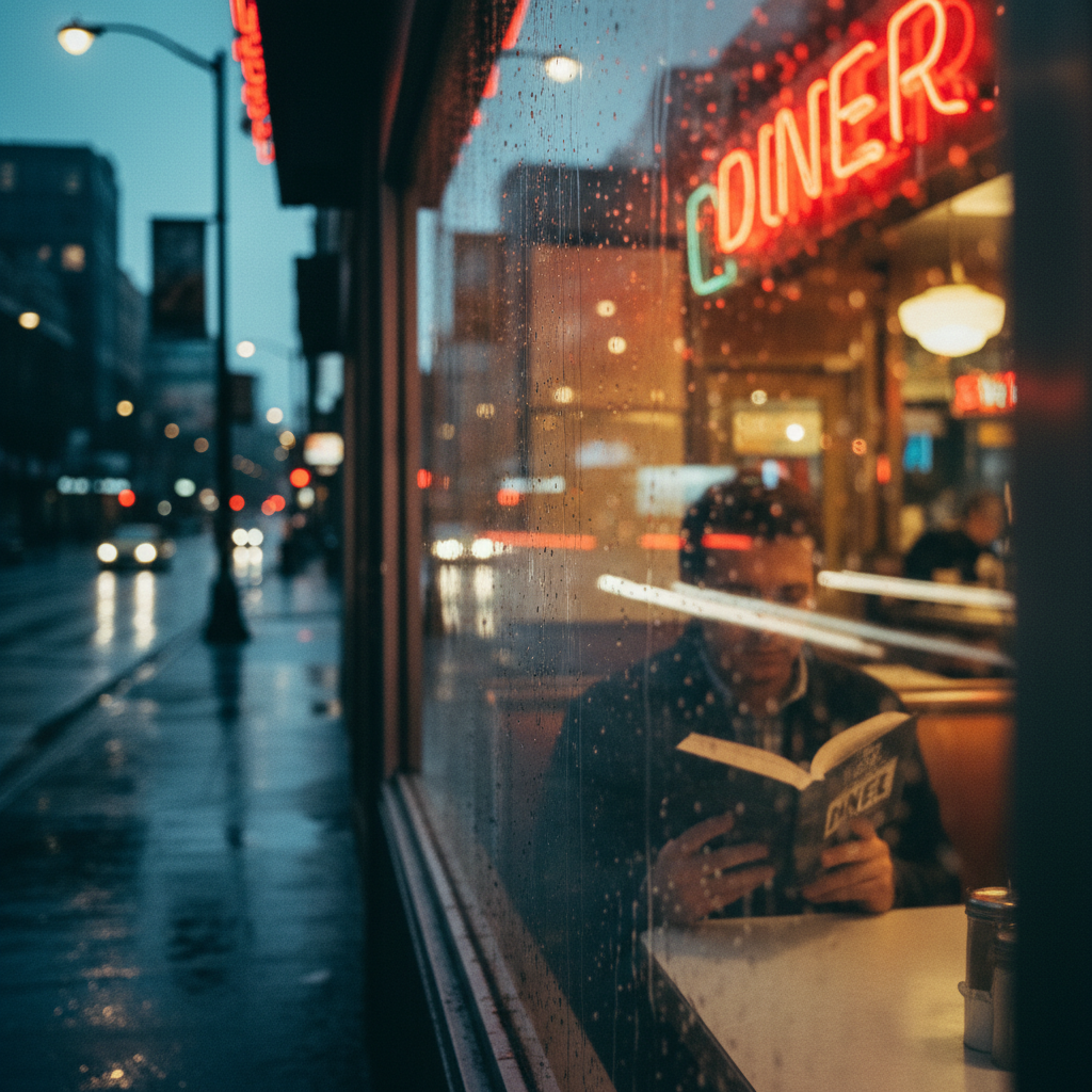 Velvet Rain: The Diner's Reflection