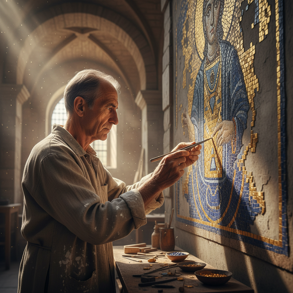 The Mosaicist's Patience: Gold & Lapis