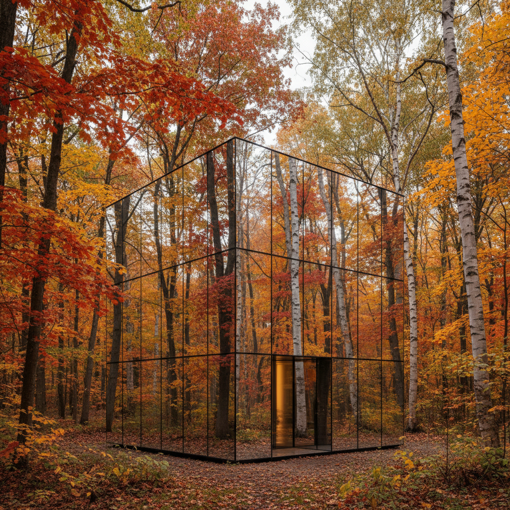 Autumn's Embrace: The Mirrored Sanctuary