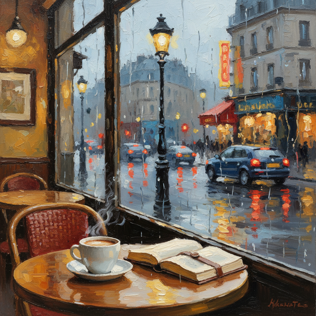Solace in the Rain: The Café Window
