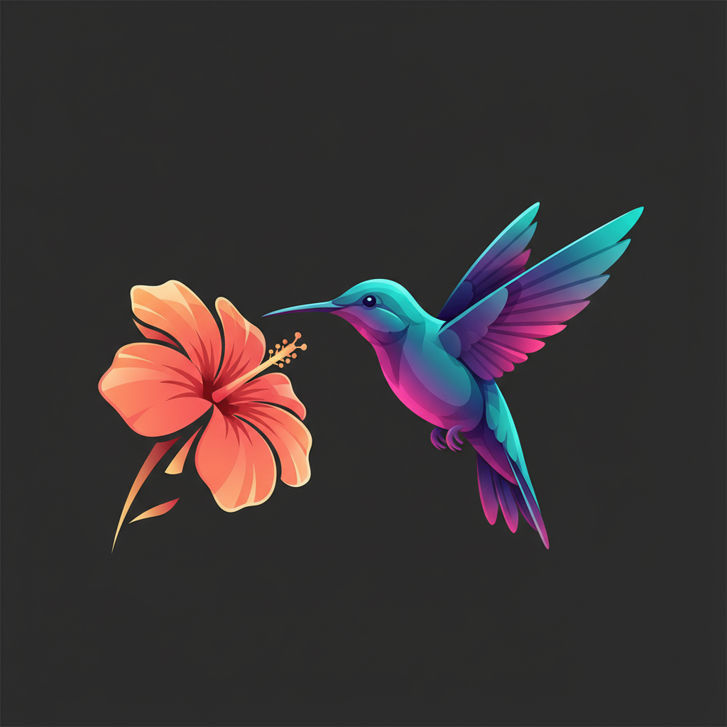 Chromatic Hover: The Gradient Hummingbird