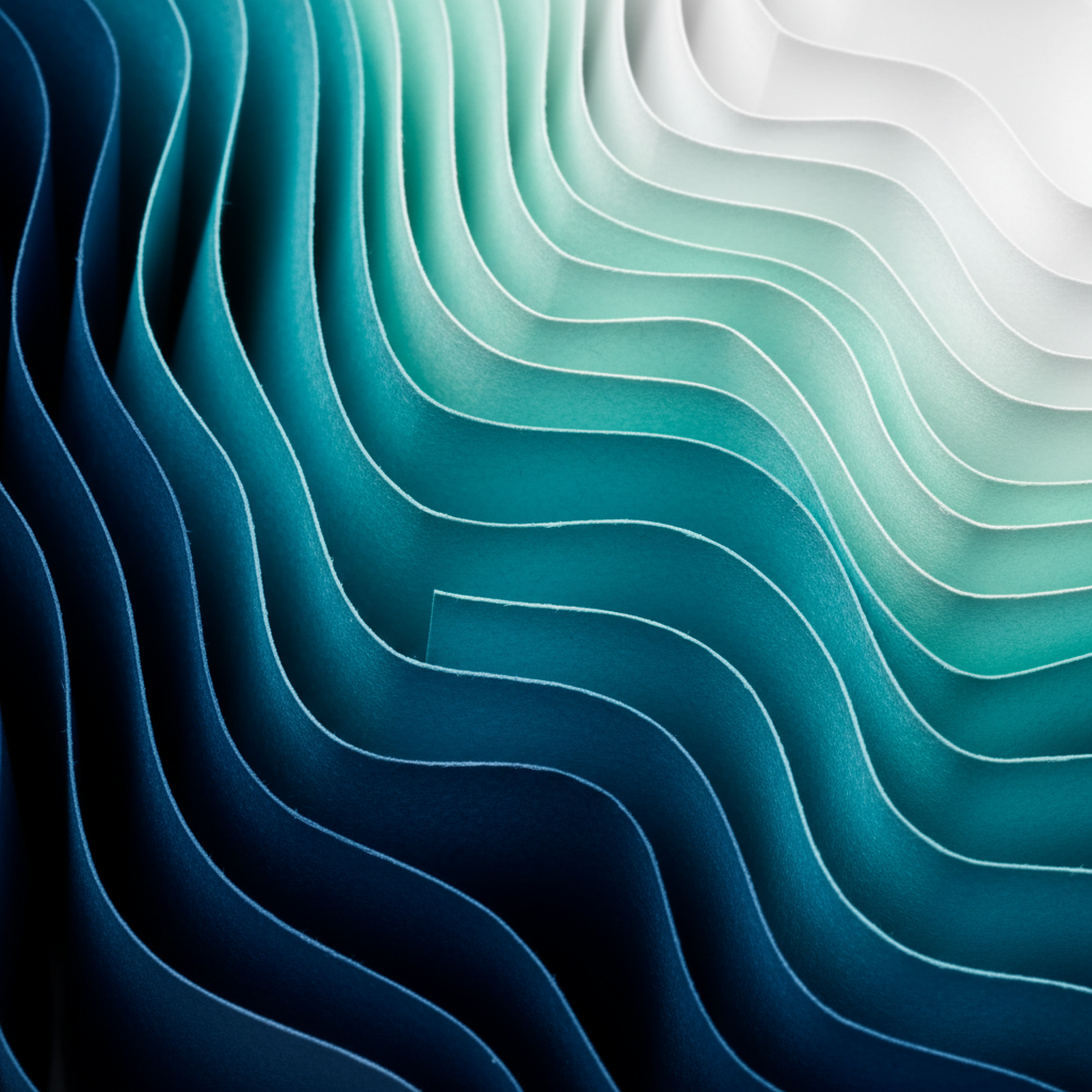 Cerulean Flow: Rhythmic Paper Strata