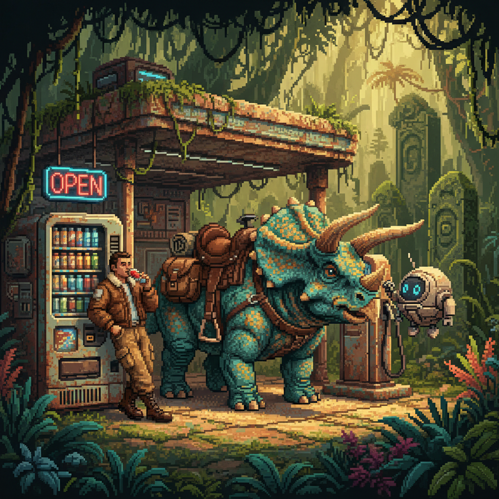 Prehistoric Pitstop: Triceratops Refuel