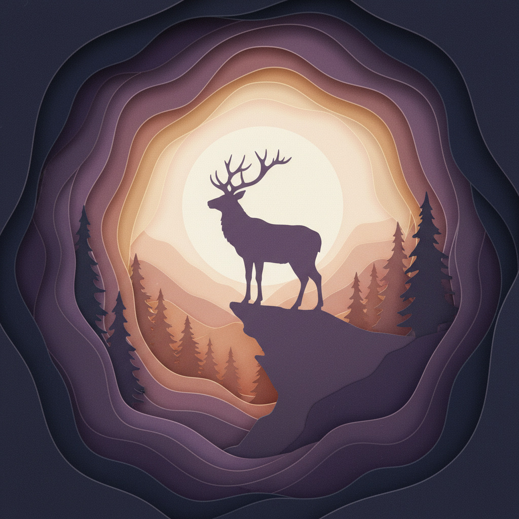 Papercut Nocturne: The Stag's Vigil