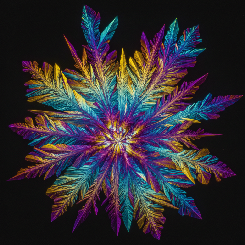 Polarized Bloom: Menthol's Crystalline Aurora