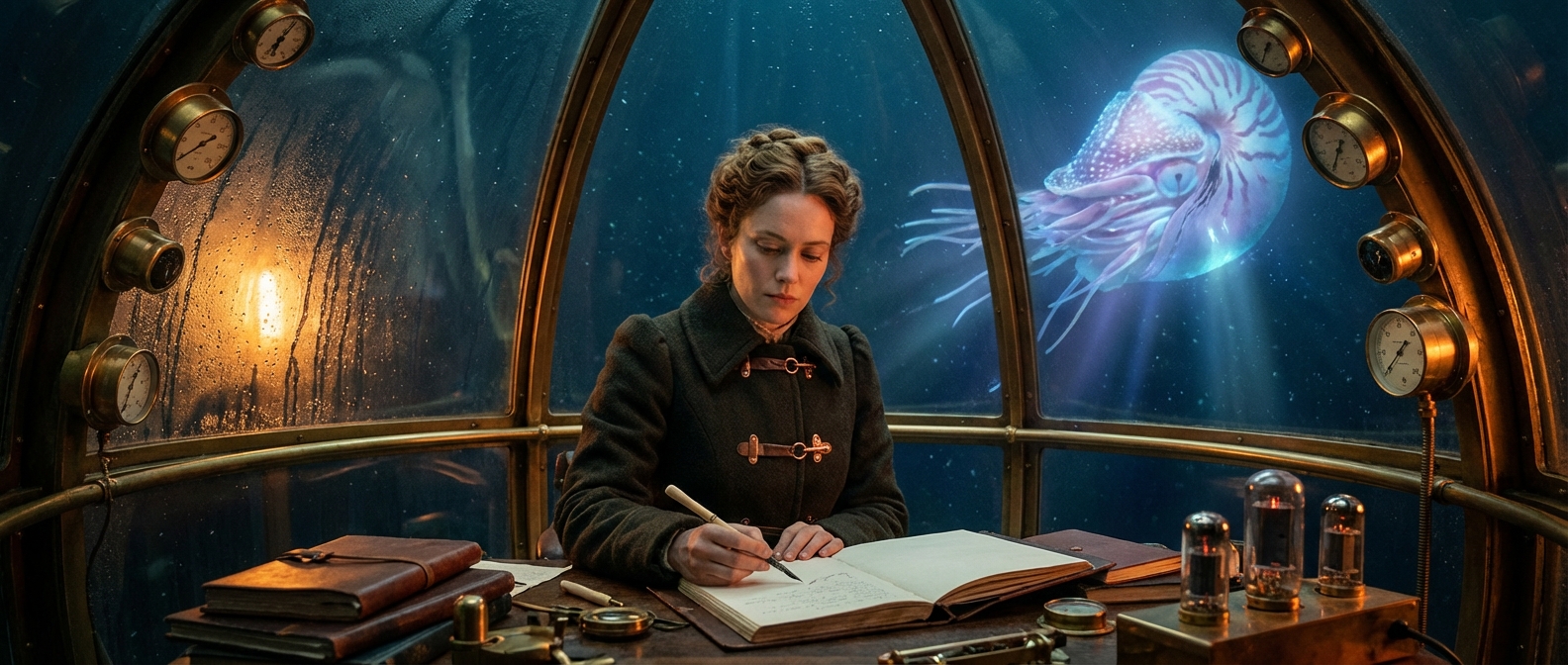 Abyssal Aurora: A Victorian Biologist's Deep Gaze