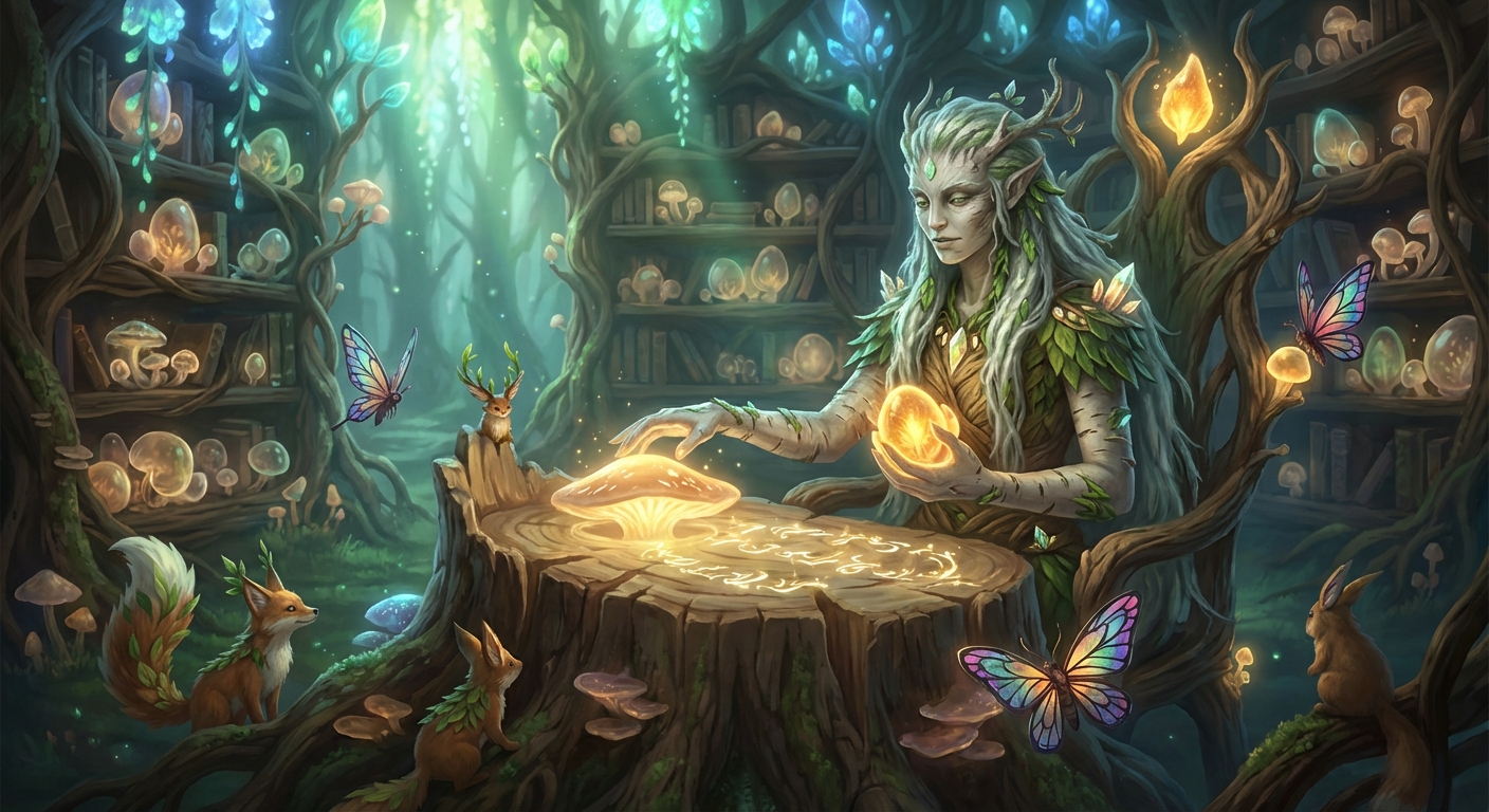Echoes in Moss and Light: The Librarian of Whispering Woods