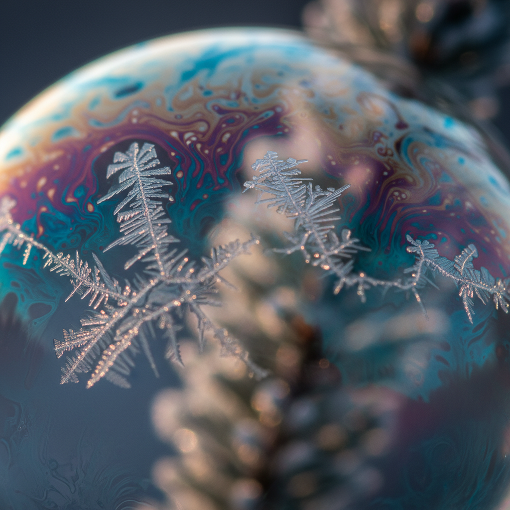 Winter's Iridescent Embrace