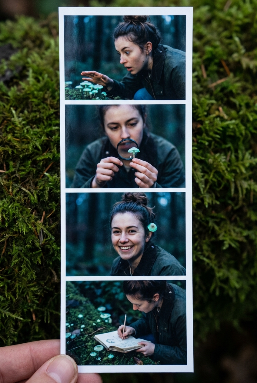 Ethereal Bloom: A Mycologist's Strip of Discovery
