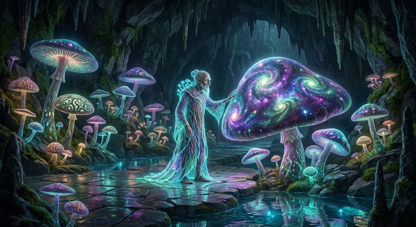 Luminescent Lorekeeper of the Mycelial Archives