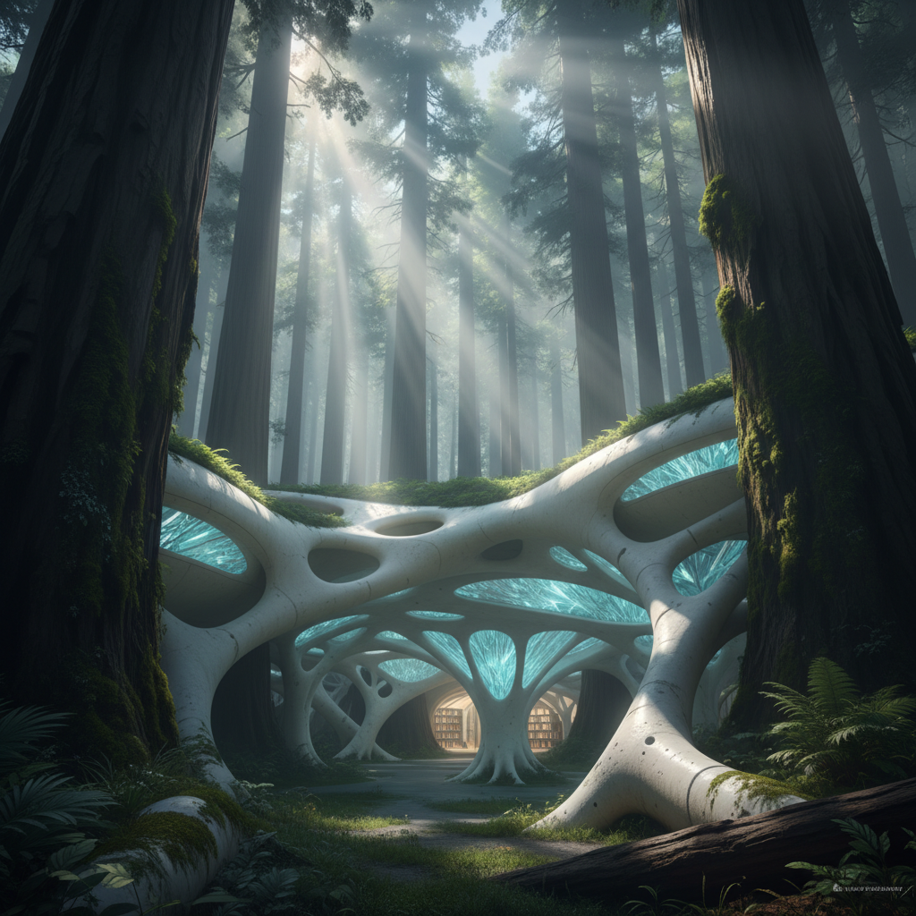 The Mycelium Archives: Ethereal Redwood Sanctuary