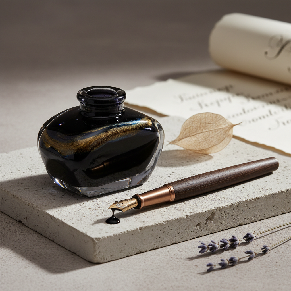 Obsidian's Embrace: A Calligrapher's Muse