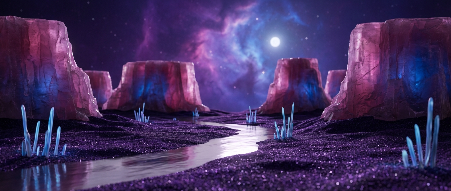 Xylos: Sentinels of Rose-Quartz Under Nebula's Embrace