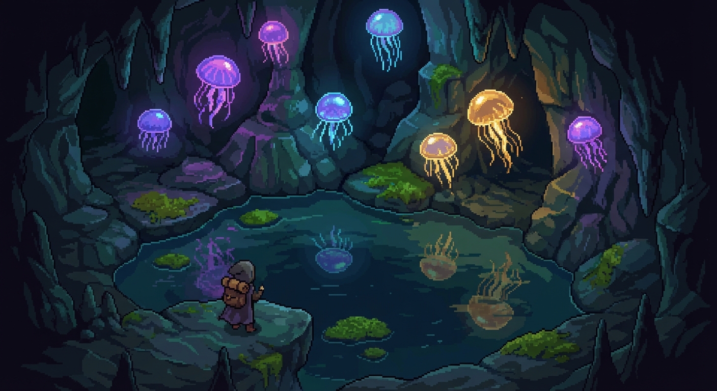 Luminous Grotto: A Cavern's Celestial Dance