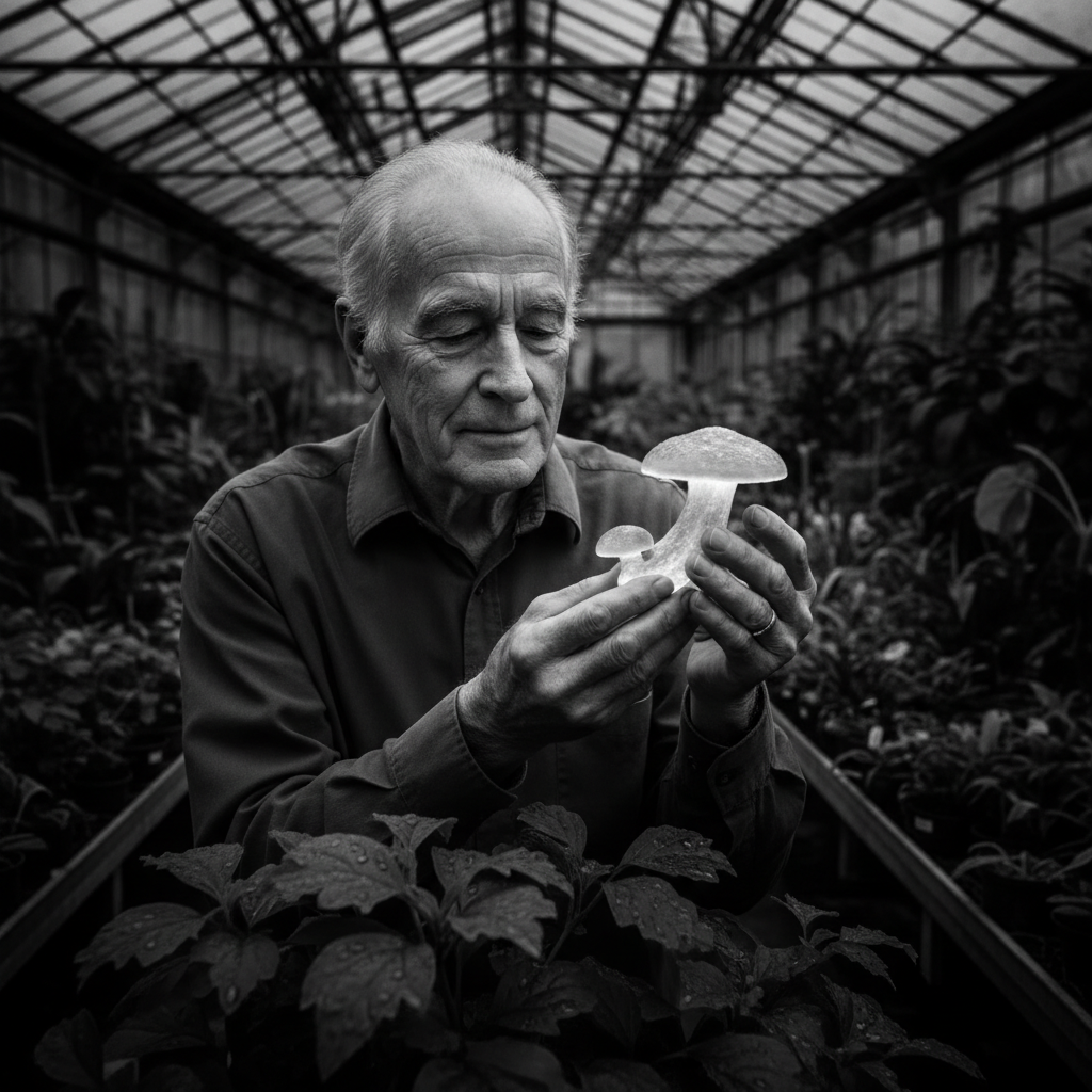 Luminous Touch: The Botanist's Serene Enlightenment