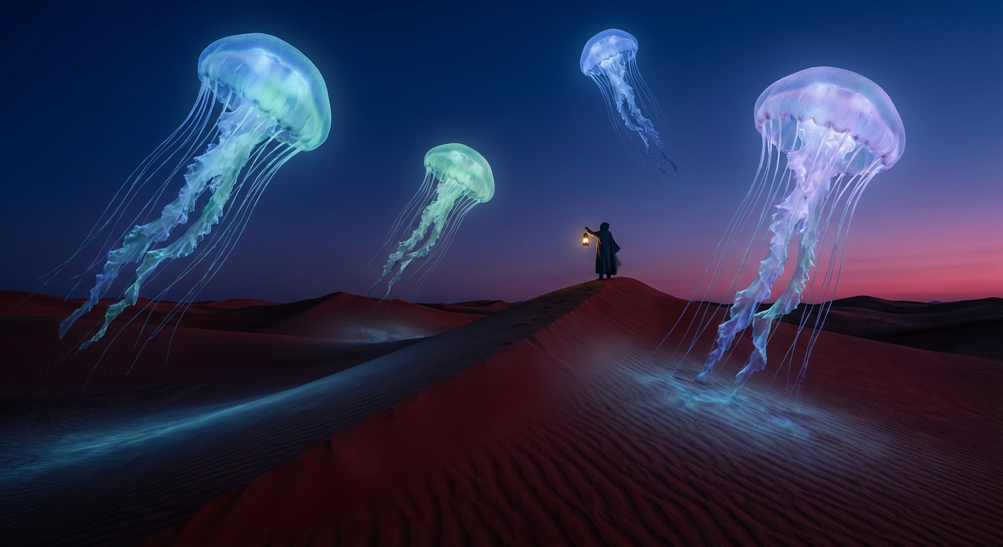 Crimson Dunes, Sapphire Dreams