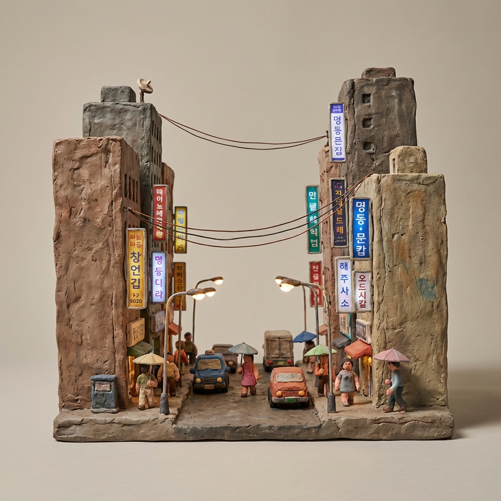 Seoul Myeongdong: Sun-Drenched Clay Chronicles