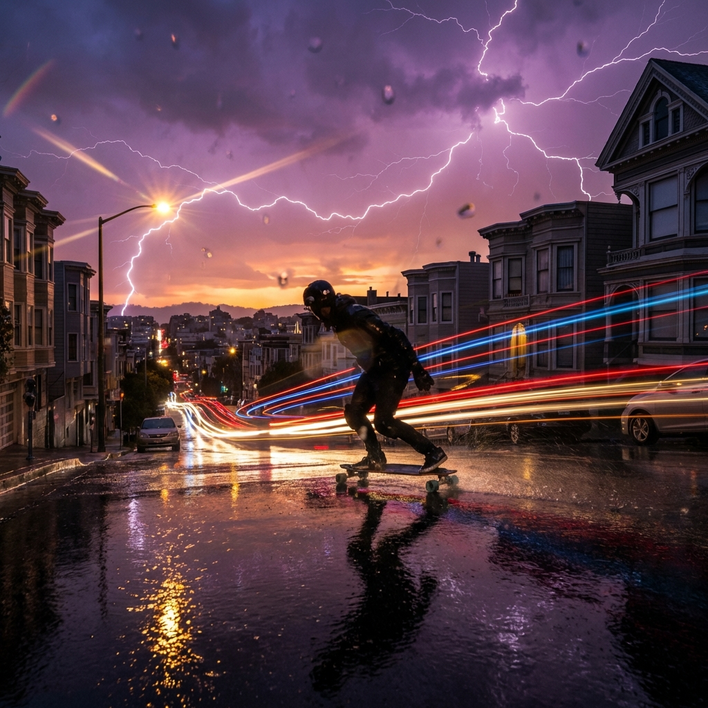 Lightning Longboard Down Frisco Hills