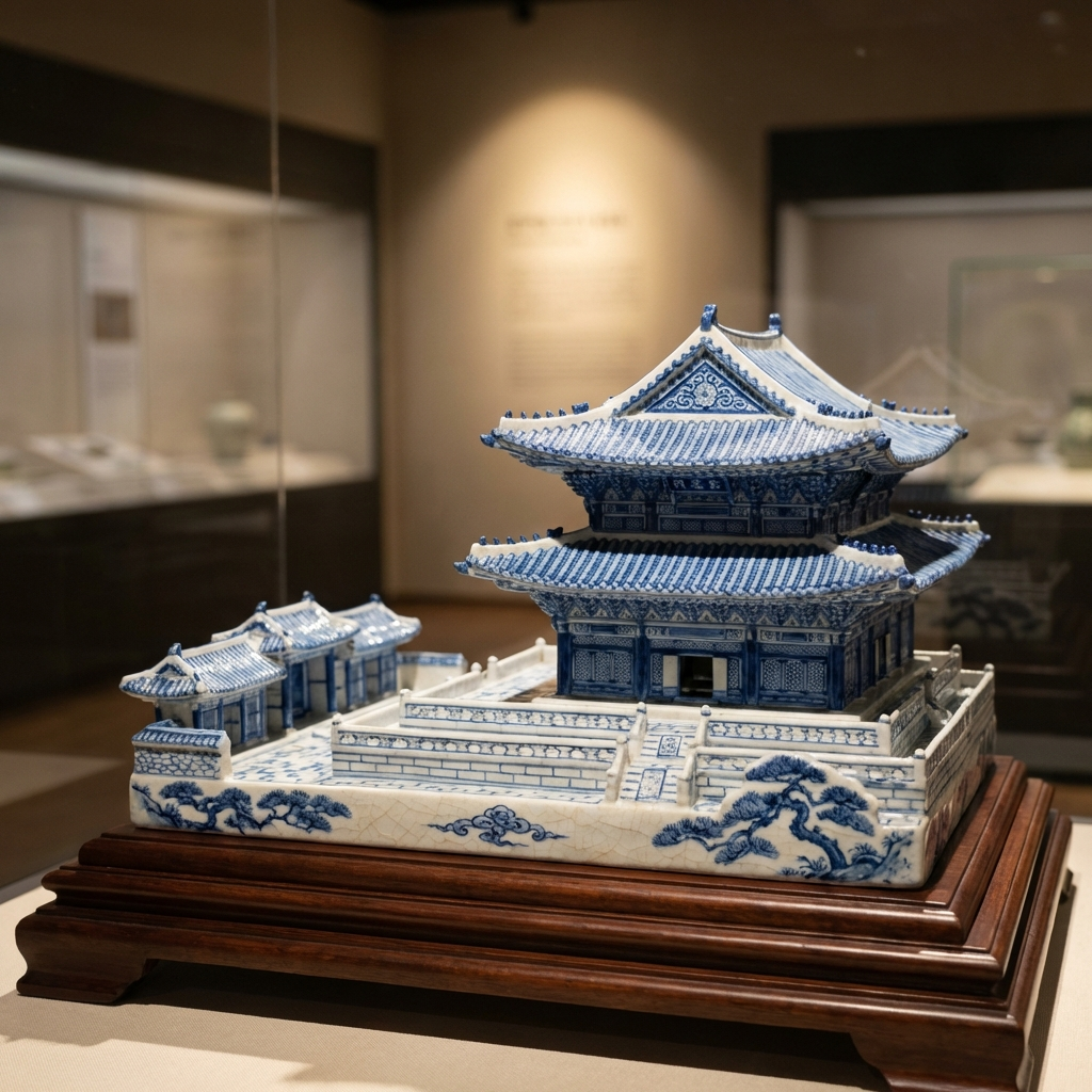 Porcelain Gyeongbokgung in Blue and White