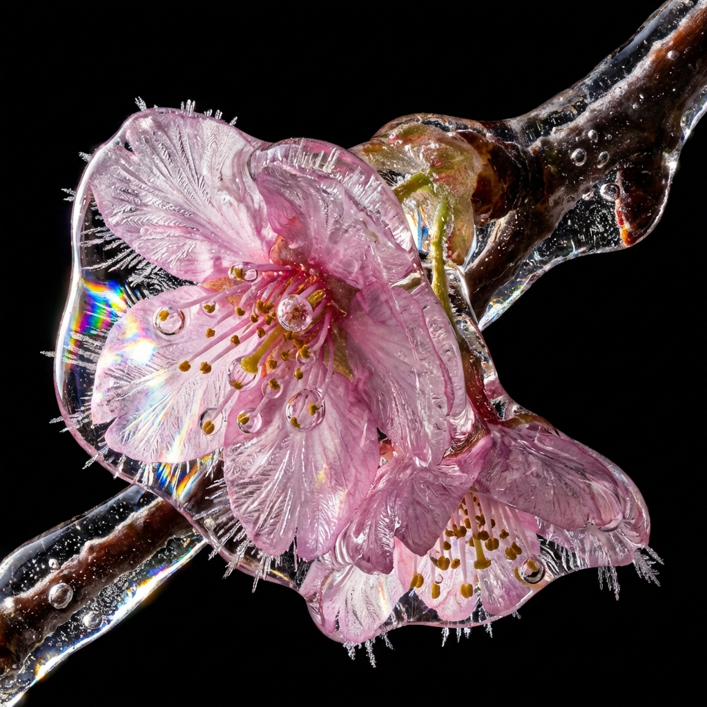 Sakura Encased in Ice