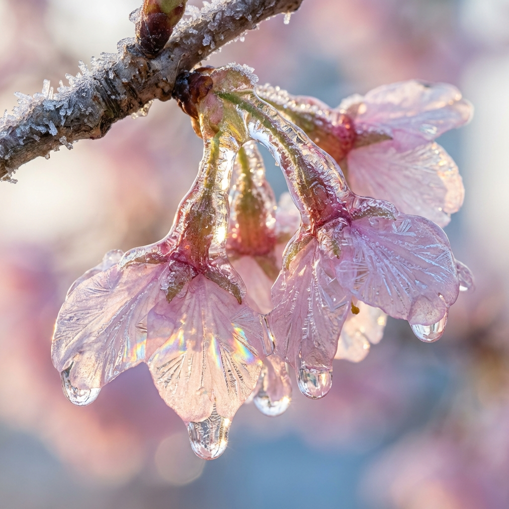 Frozen Petals - Ice Crystal Cherry Blossoms