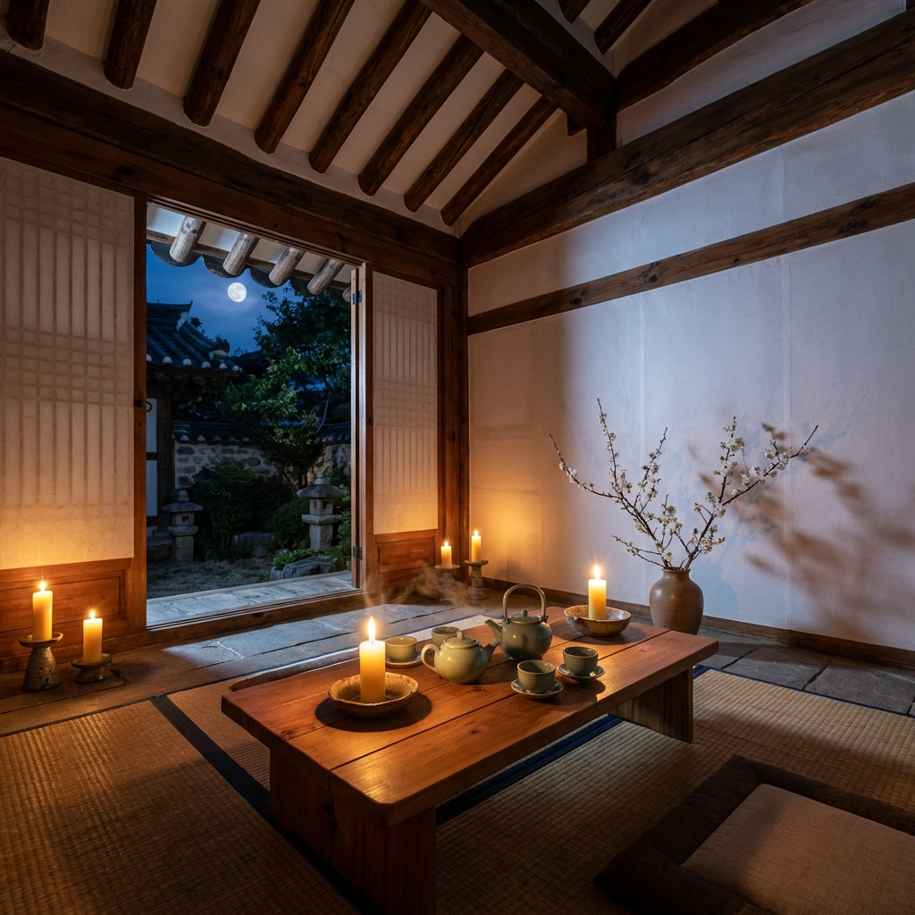 Candlelit Hanok Tea House